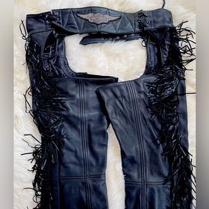 Harley Davidson ‘Boone’ Black Leather Chaps Size M